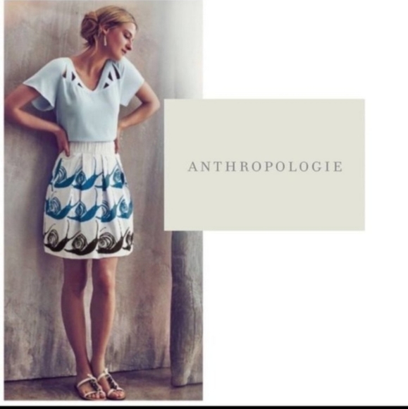 Anthropologie Dresses & Skirts - Anthropologie maeve swirl snail Skirt Small white